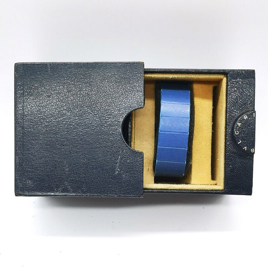VINTAGE GENUINE BVLGARI watch box case Black Blue leather 0412001m4