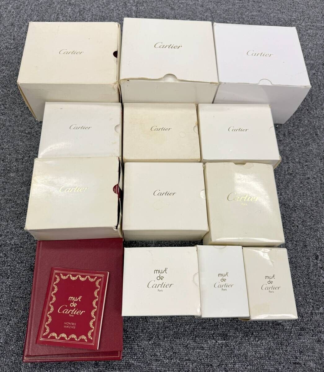 VINTAGE GENUINE CARTIER watch box case Booklet wood Red 13 set 240404003yA