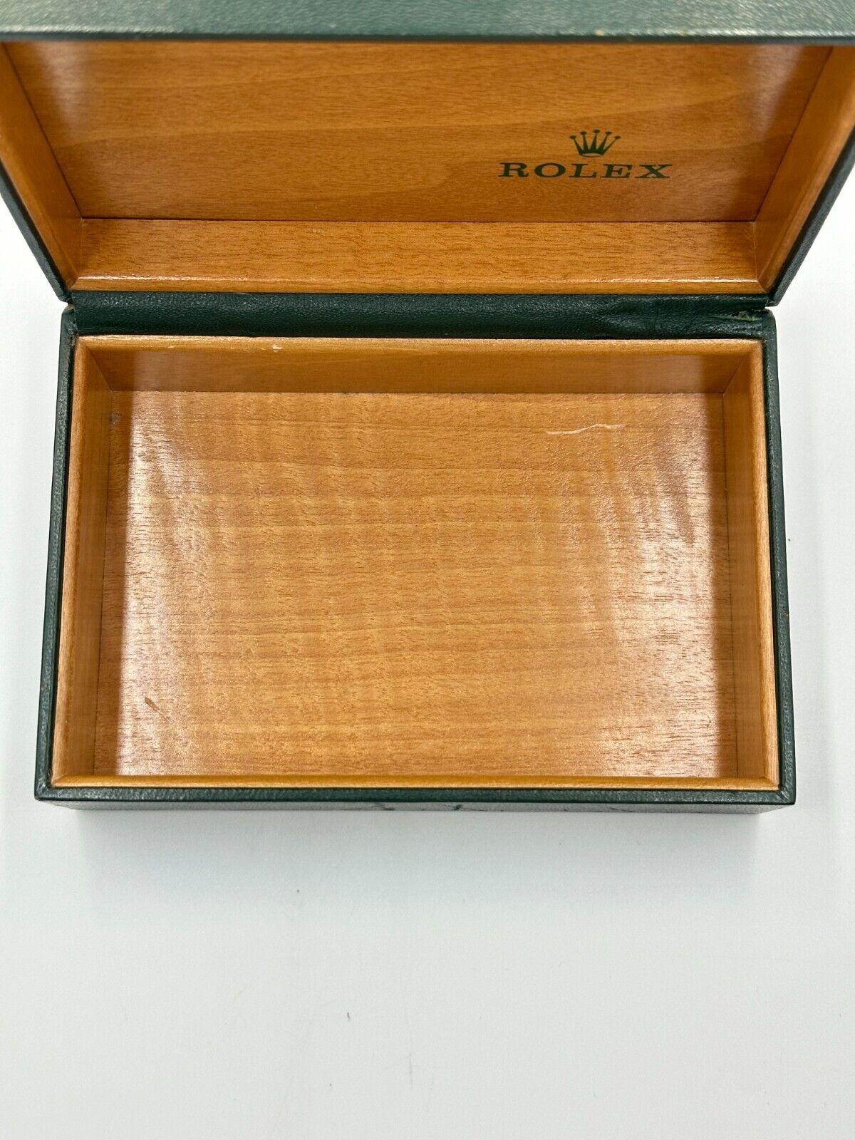 VINTAGE GENUINE ROLEX Green watch box case 68.00.08 wood no inner 240227006y4A