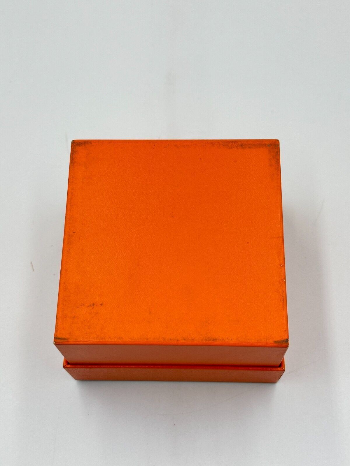 VINTAGE ECHTE HERMES ORANGE Uhrenbox Gehäuse Holz Leder 240229003y1A