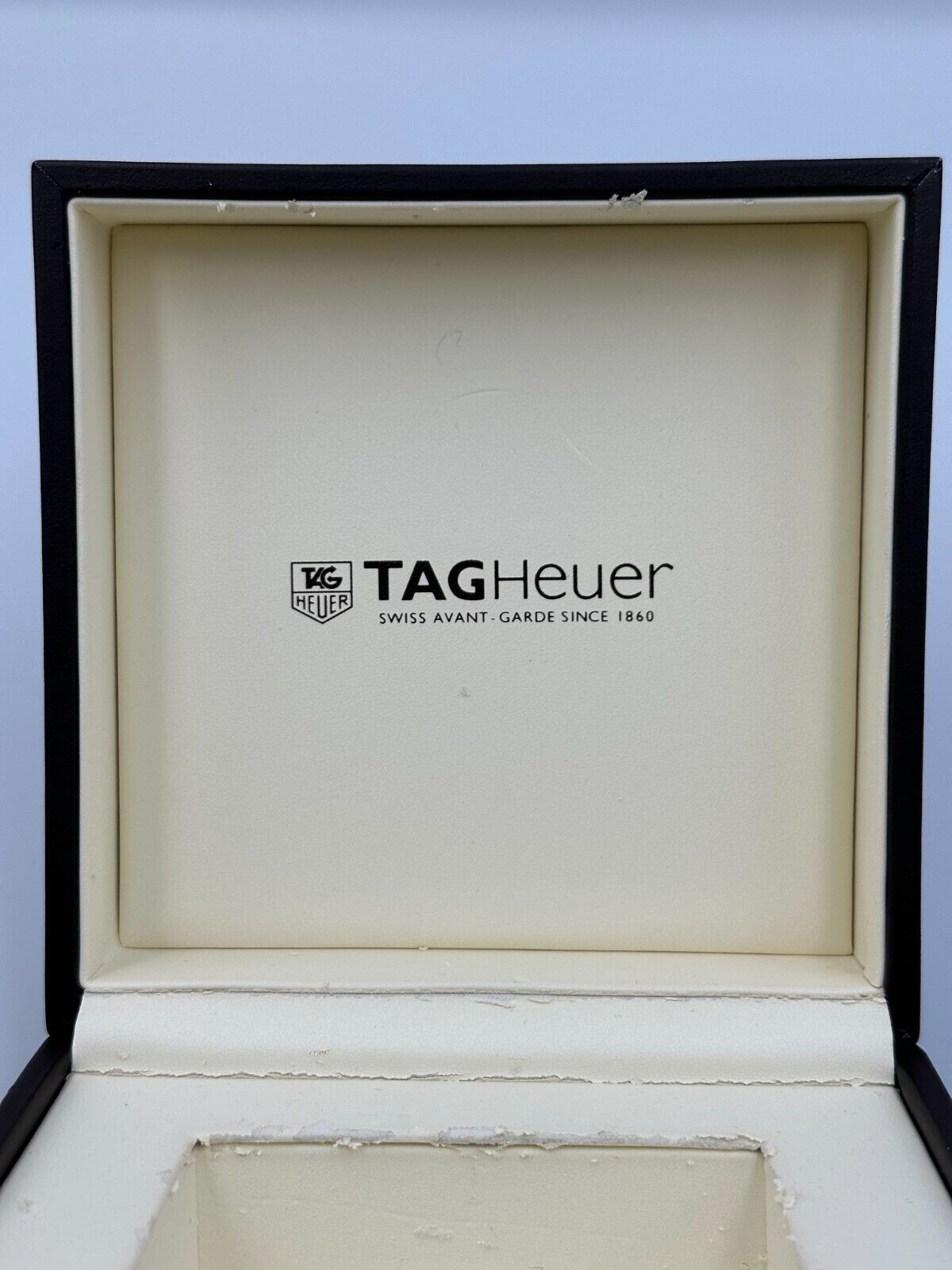 VINTAGE GENUINE TAG HEUER watch box case wood leather booklet 240312013y6A