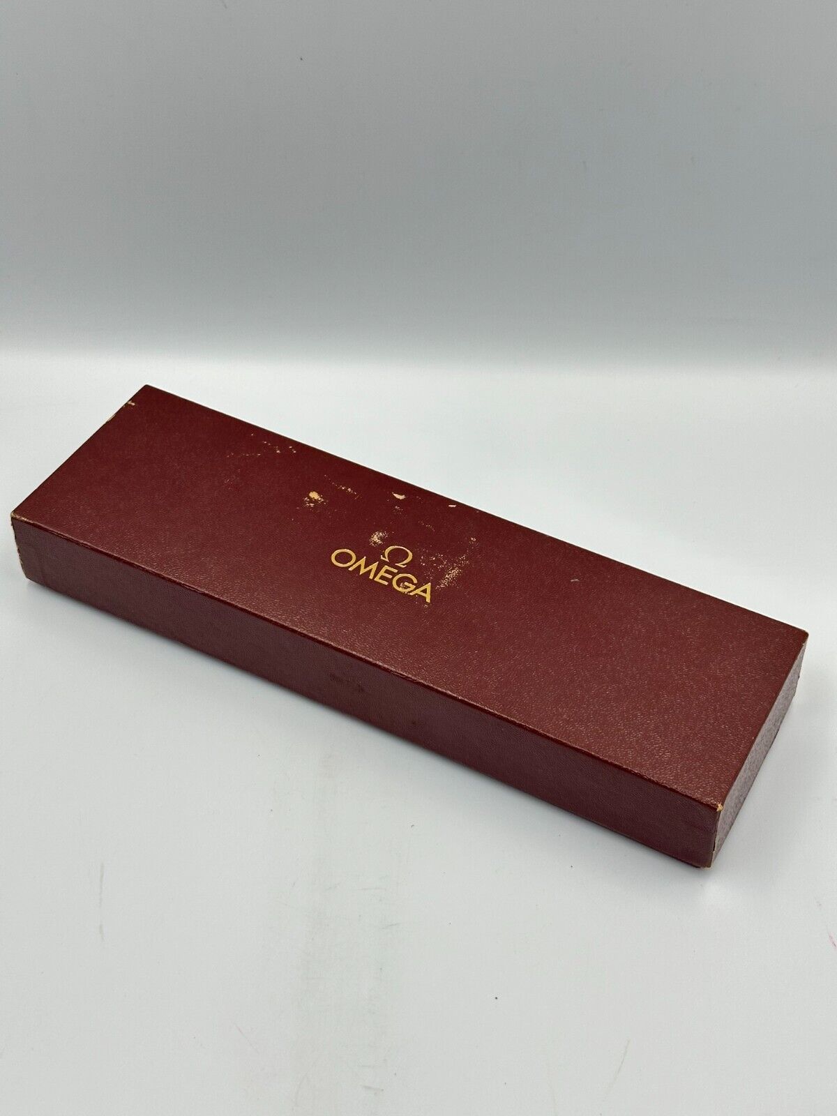 VINTAGE GENUINE OMEGA Red watch box case wood booklet 240228017eA