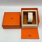 VINTAGE ORIGINALE HERMES ARANCIONE custodia per orologio in pelle di legno...