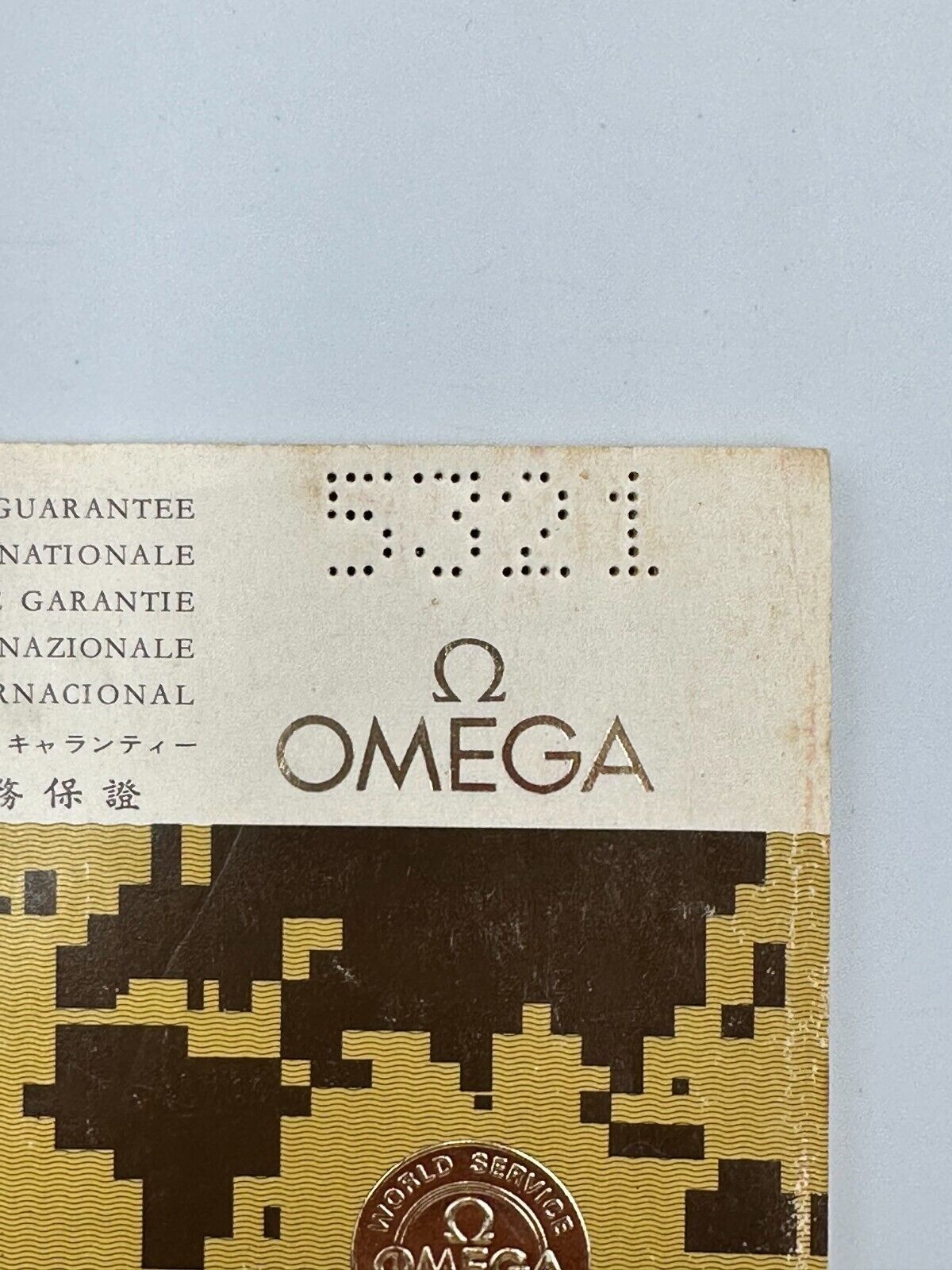 Carta per orologio OMEGA 5321 VINTAGE ORIGINALE 1975 240212003y2A