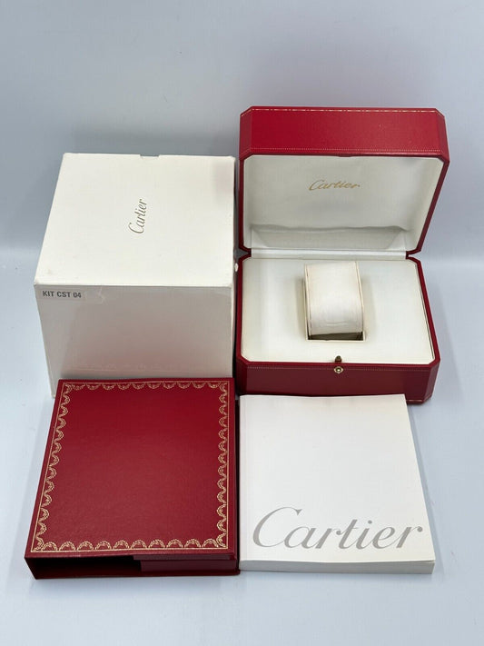 VINTAGE GENUINE CARTIER Red watch box case wood leather Booklet 240301001yA