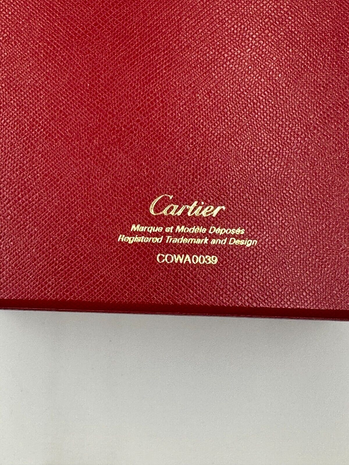 VINTAGE GENUINE CARTIER Red watch box case wood leather Booklet 240227014yA