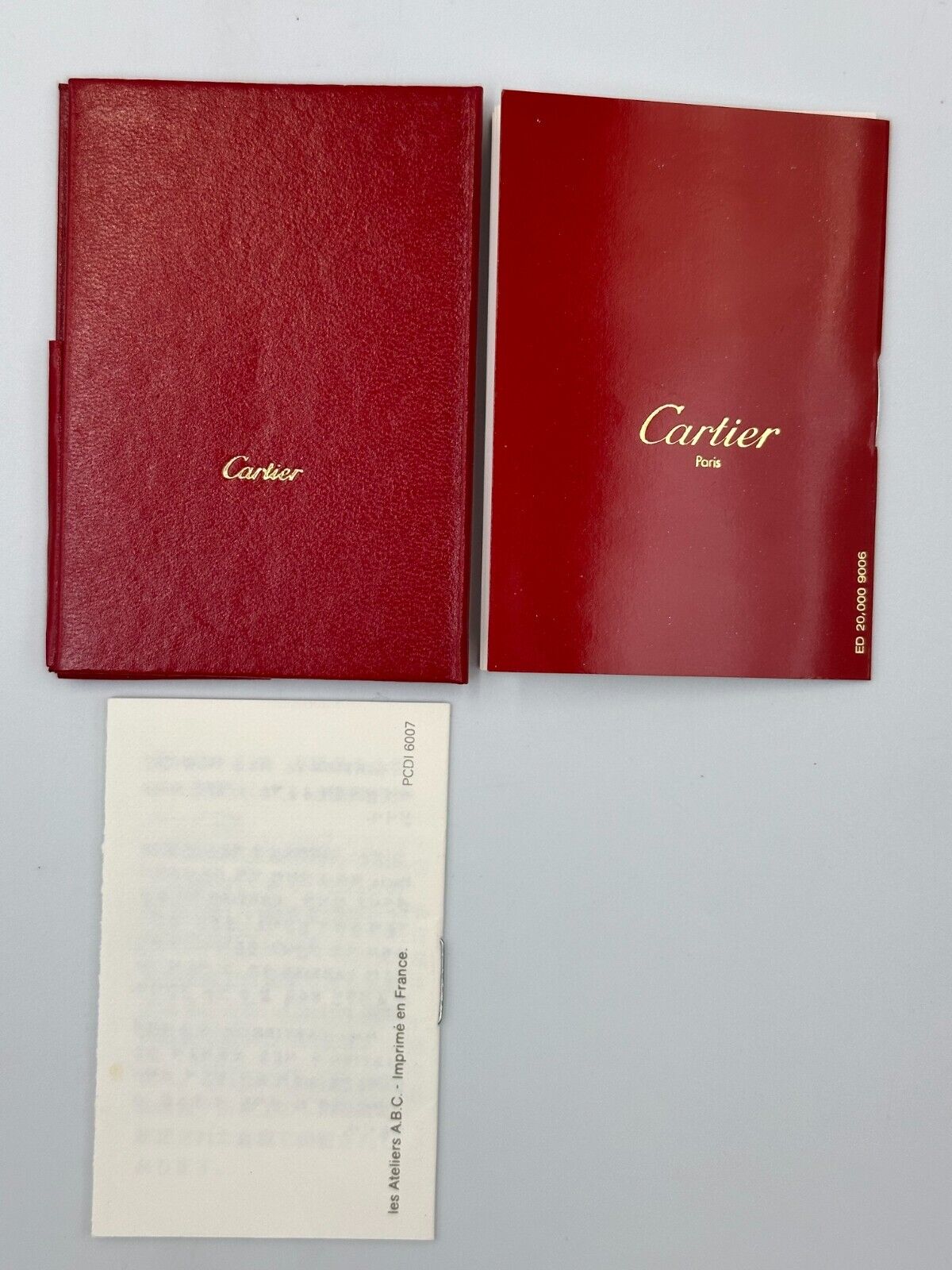 VINTAGE GENUINE CARTIER Red watch box case wood leather Booklet 240225016yA