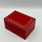 VINTAGE GENUINE CARTIER Red watch box case wood leather Booklet 240225016yA