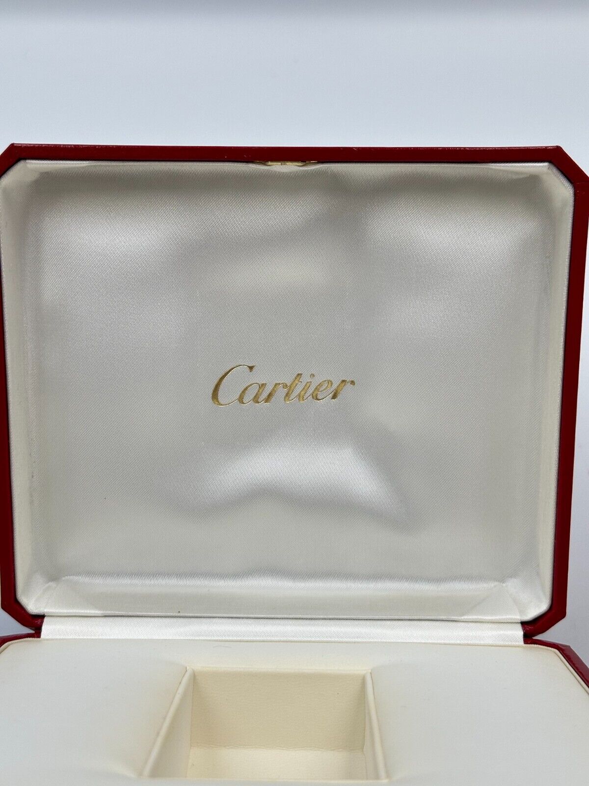 VINTAGE GENUINE CARTIER Red watch box case  wood leather Booklet 240228006yA