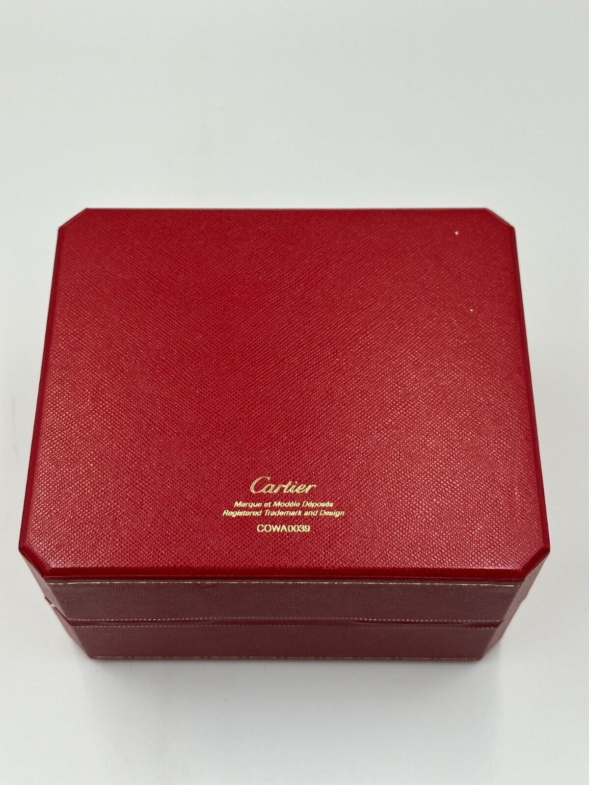 VINTAGE GENUINE CARTIER Red watch box case wood leather Booklet 240227014yA