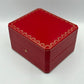 VINTAGE GENUINE CARTIER Red watch box case wood leather Booklet 240226007yA