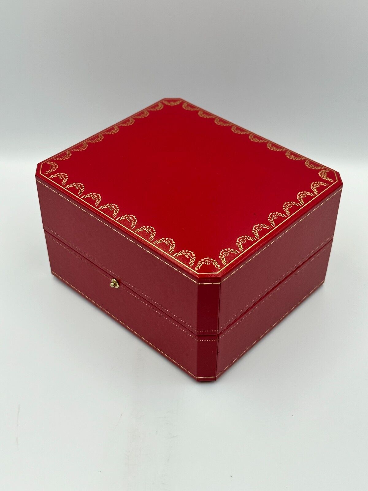 VINTAGE GENUINE CARTIER Red watch box case wood leather Booklet 240226007yA