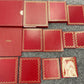 VINTAGE GENUINE CARTIER watch box case Booklet wood Red 13 set 240404003yA