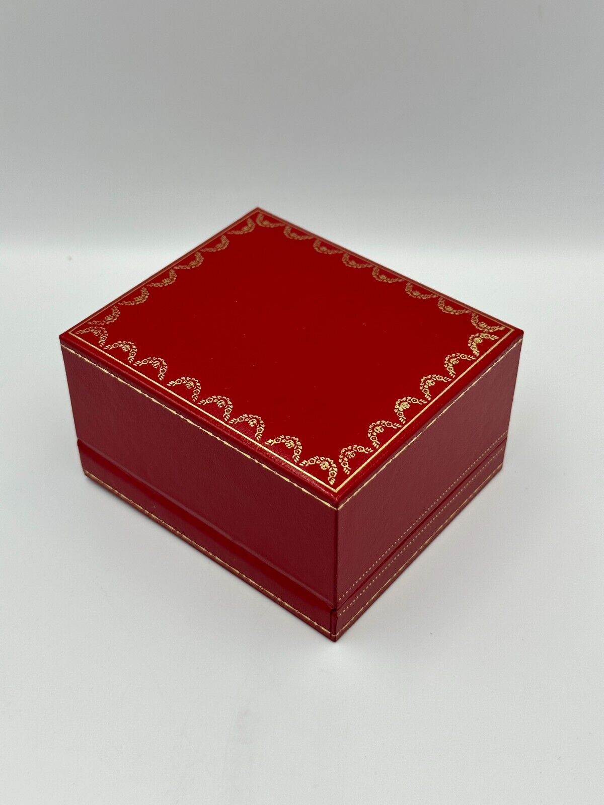 VINTAGE GENUINE CARTIER Red watch box case wood leather Booklet 240303002y1A