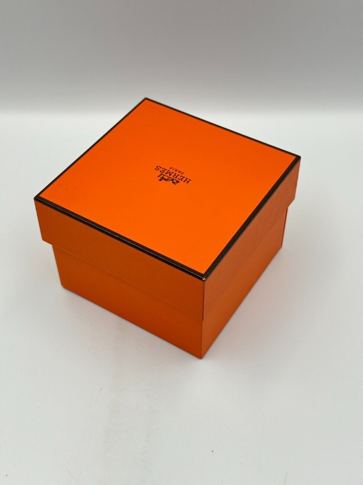 VINTAGE GENUINE HERMES ORANGE watch box case wood leather 240229003y1A