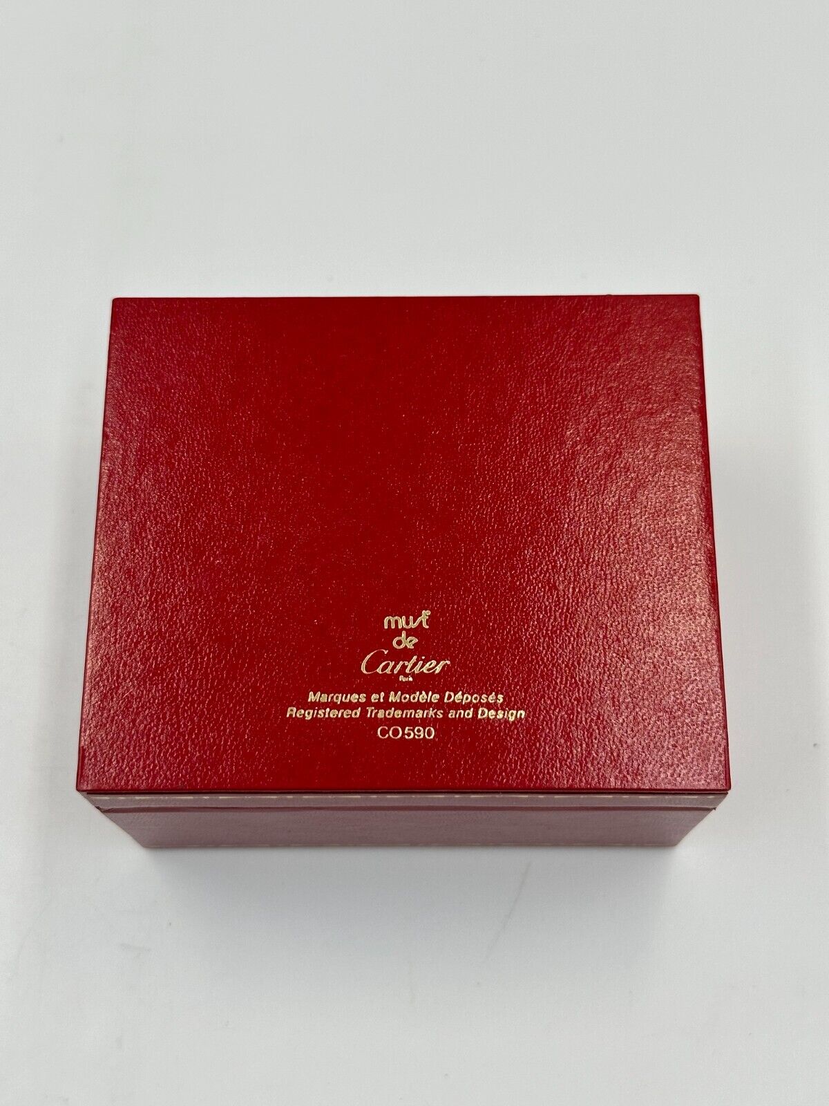 VINTAGE GENUINE CARTIER Red watch box case wood leather Booklet 240303002y1A