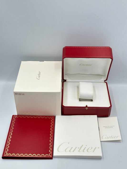 VINTAGE GENUINE CARTIER Red watch box case wood leather Booklet 240229002yA