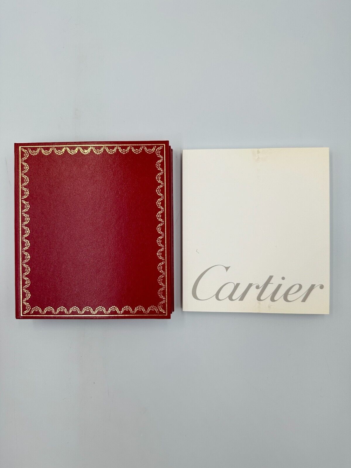 VINTAGE GENUINE CARTIER Red watch box case wood leather Booklet 240226007yA