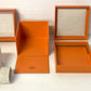 VINTAGE GENUINE HERMES watch case orange leather box booklet 2 set 240403007yA