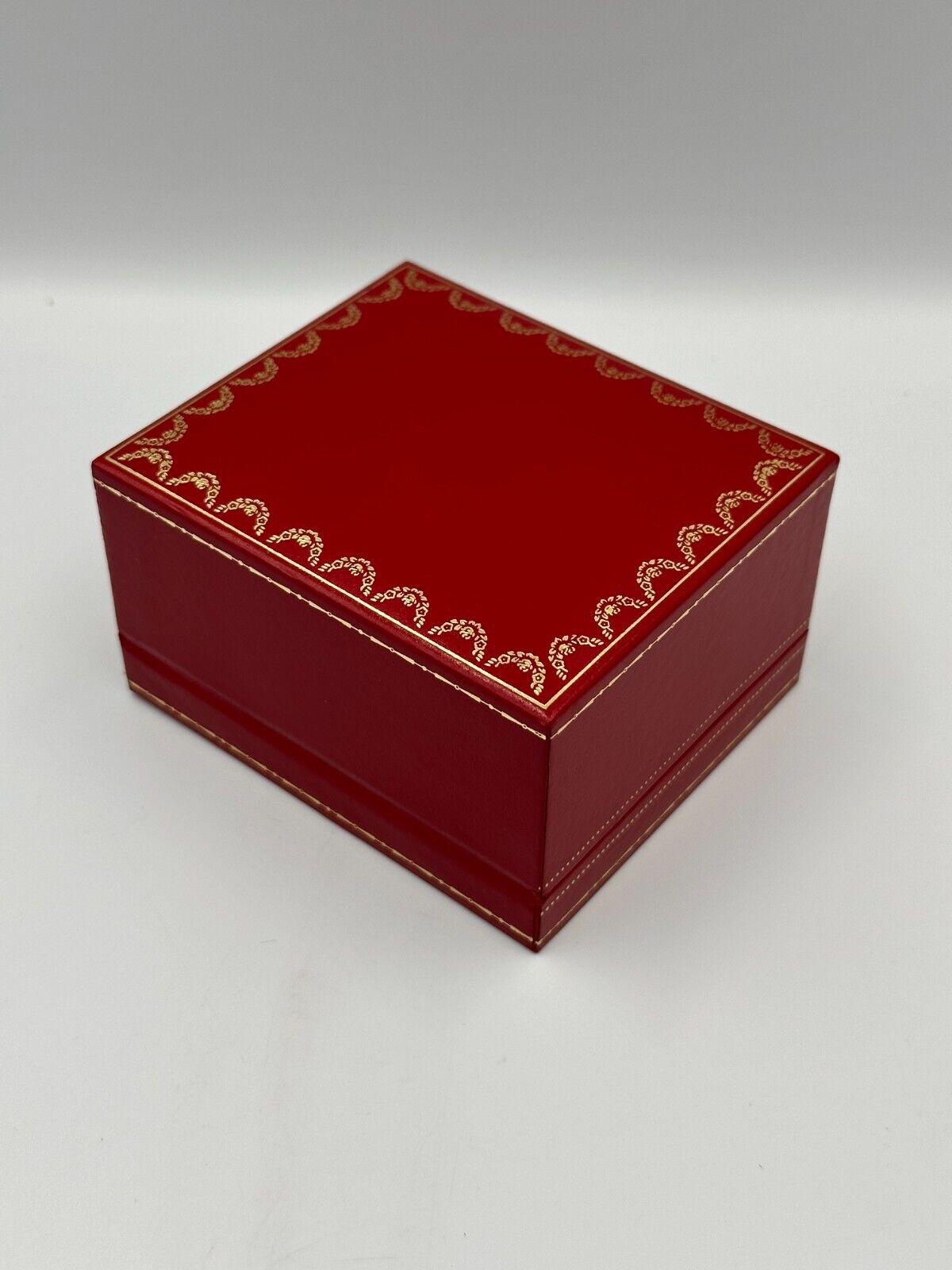 VINTAGE GENUINE CARTIER Red watch box case wood leather Booklet 240303002y3A