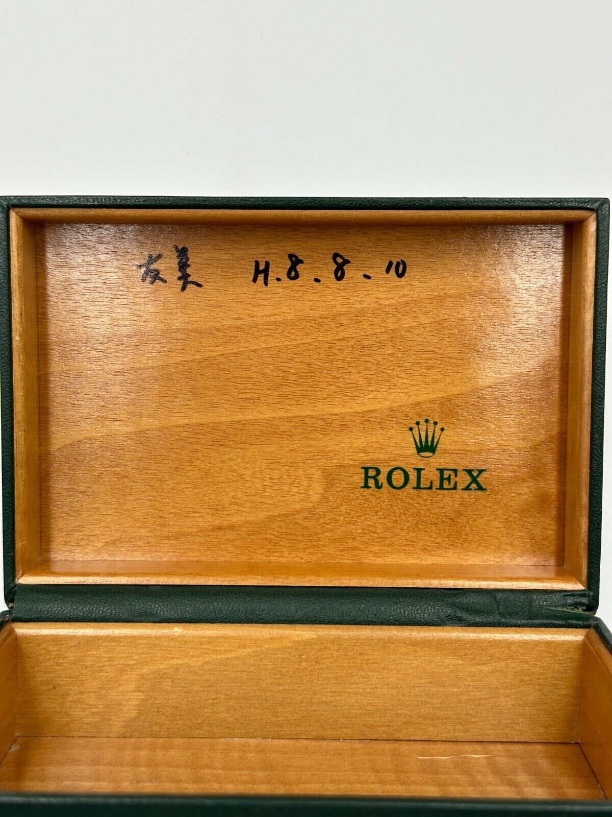 VINTAGE GENUINE ROLEX Green watch box case 68.00.08 wood no inner 240227006y4A