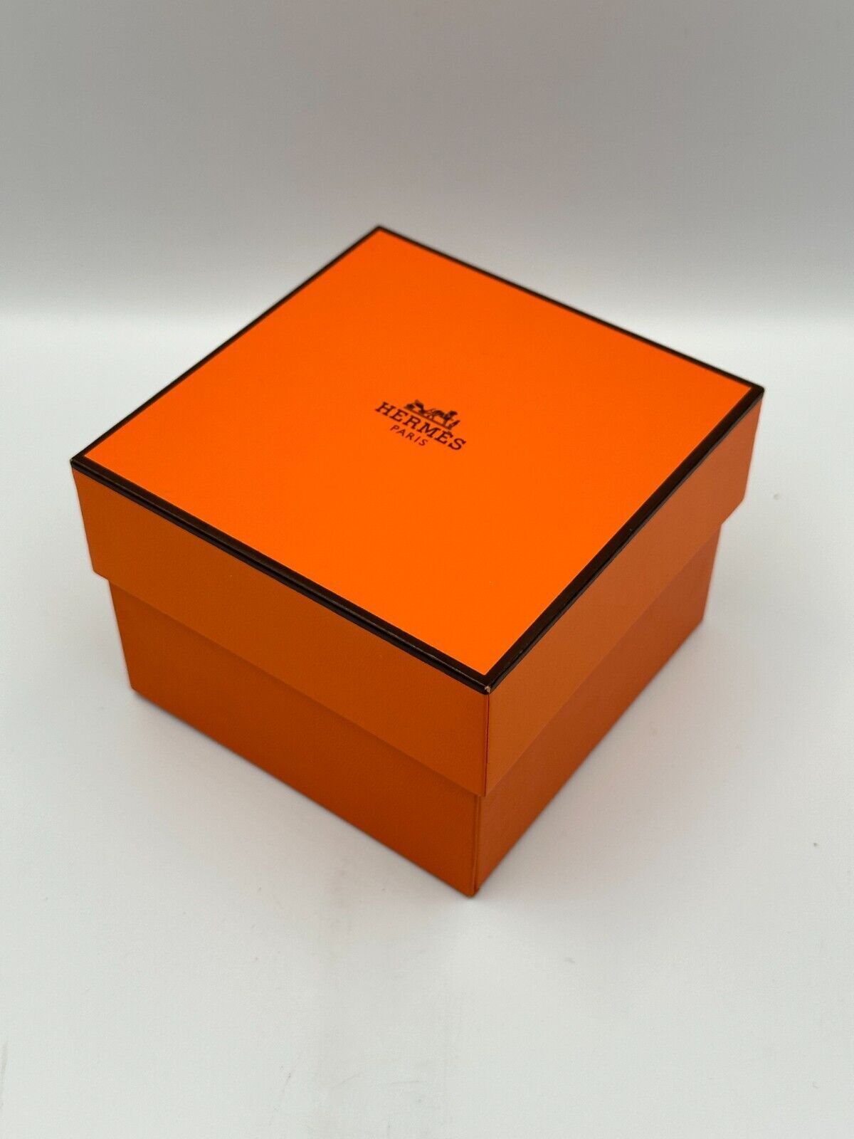 VINTAGE ORIGINE HERMES Orange coffret à montre bois cuir 240229003y2A