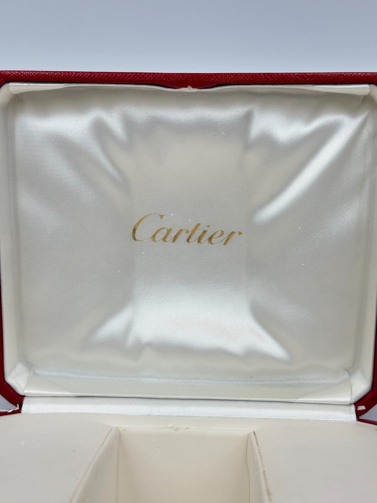 VINTAGE GENUINE CARTIER Red watch box case wood leather Booklet 240227014yA