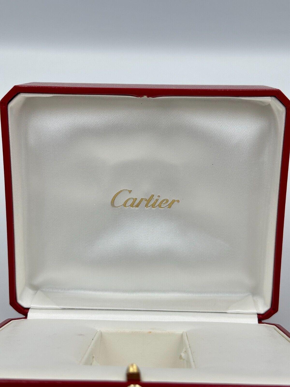 VINTAGE GENUINE CARTIER Red watch box case wood leather Booklet 240301007yA