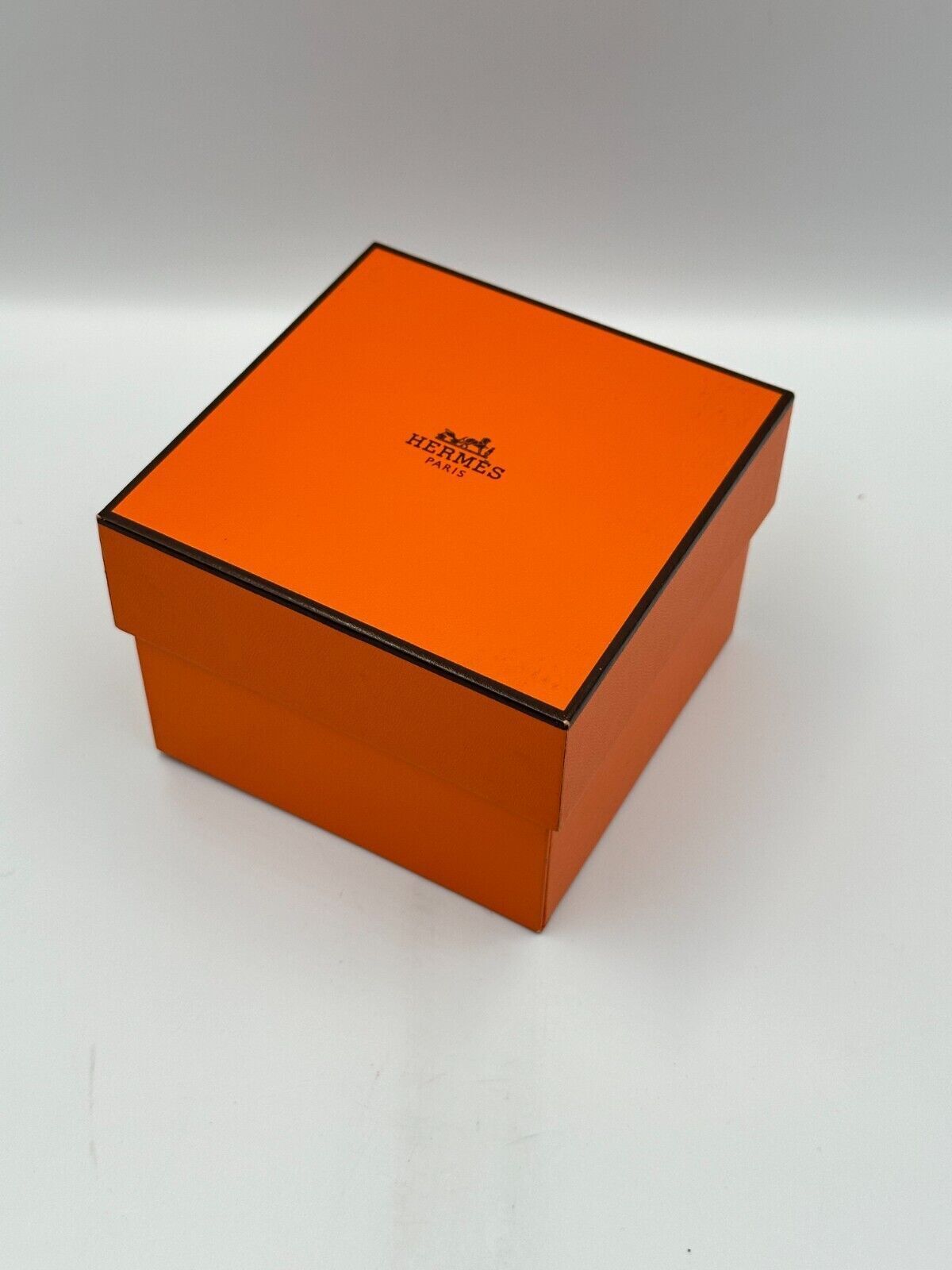 VINTAGE GENUINE HERMES ORANGE watch box case wood leather 240229003y1A