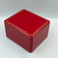 VINTAGE GENUINE CARTIER Red watch box case  wood leather Booklet 240228006yA