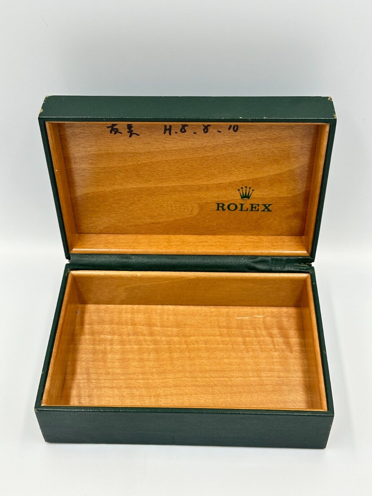 VINTAGE GENUINE ROLEX Green watch box case 68.00.08 wood no inner 240227006y4A