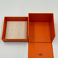 VINTAGE ORIGINE HERMES Orange coffret à montre bois cuir 240229003y2A