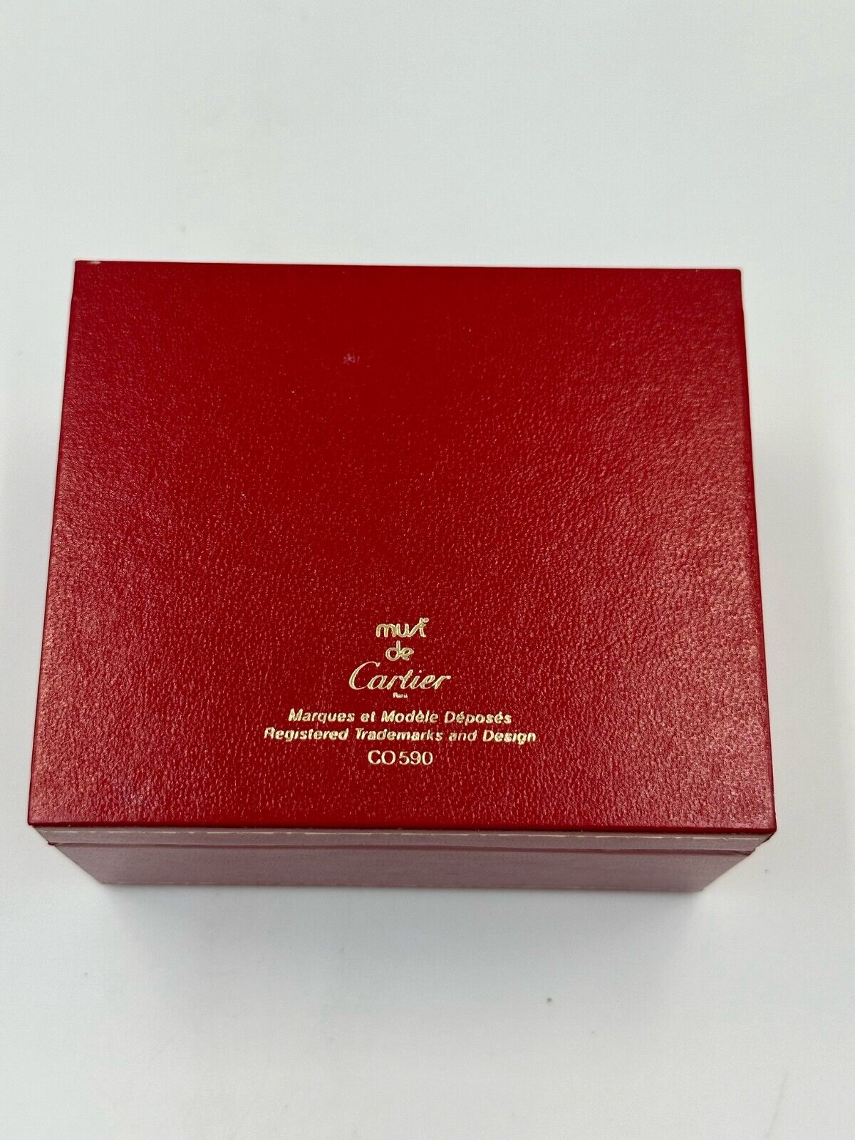 VINTAGE GENUINE CARTIER Red watch box case wood leather Booklet 240303002y2A