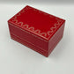 VINTAGE GENUINE CARTIER Red watch box case wood leather Booklet 240225016yA