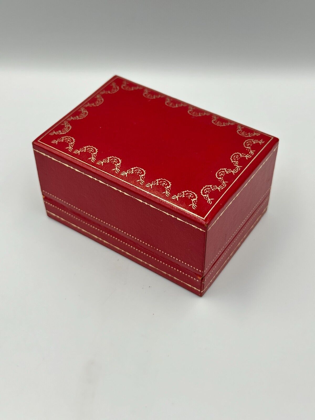 VINTAGE GENUINE CARTIER Red watch box case wood leather Booklet 240225016yA