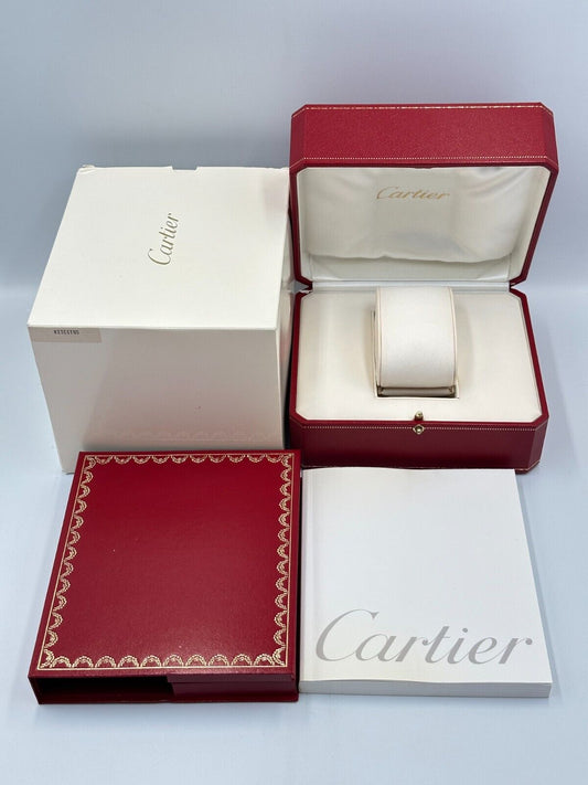 VINTAGE GENUINE CARTIER Red watch box case wood leather Booklet 240227014yA