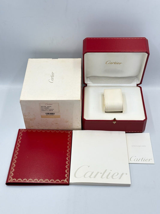 VINTAGE GENUINE CARTIER Red watch box case wood leather Booklet 240303013yA