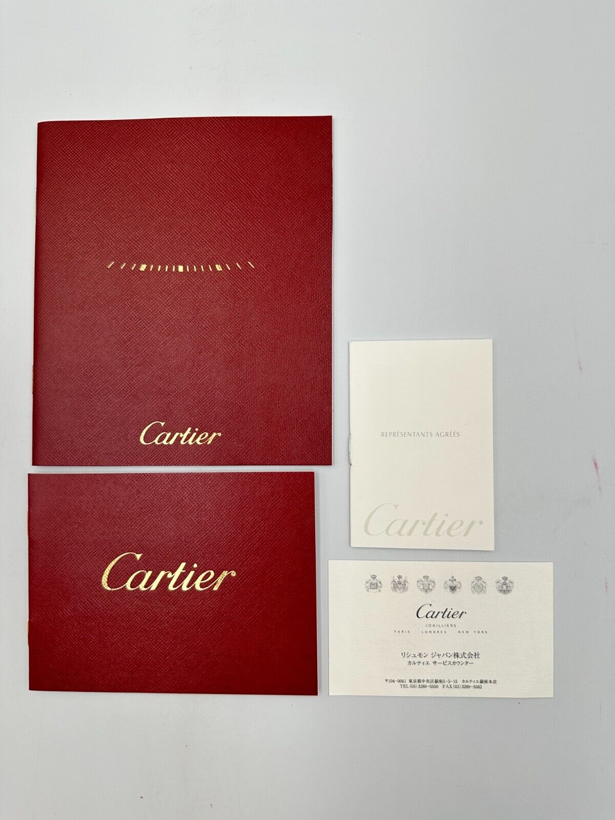 VINTAGE GENUINE CARTIER Red watch box case  wood leather Booklet 240228006yA