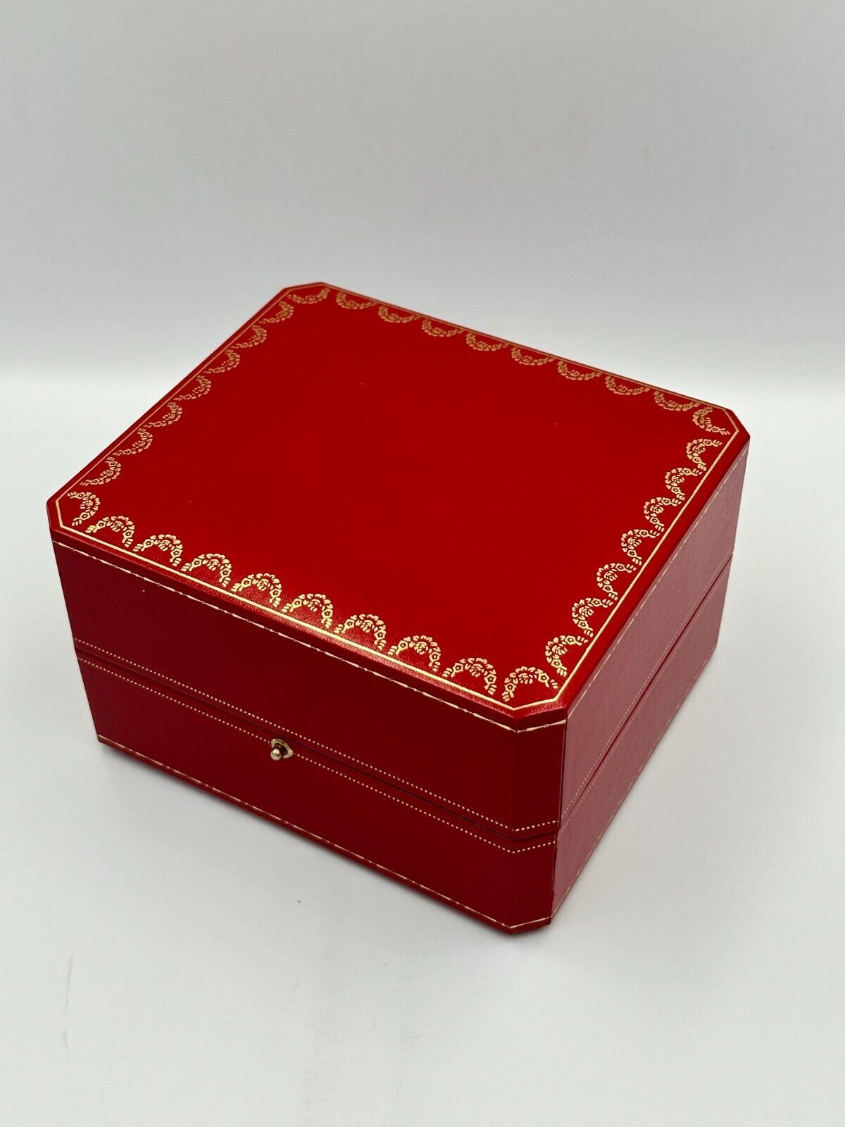 VINTAGE GENUINE CARTIER Red watch box case wood leather Booklet 240301007yA