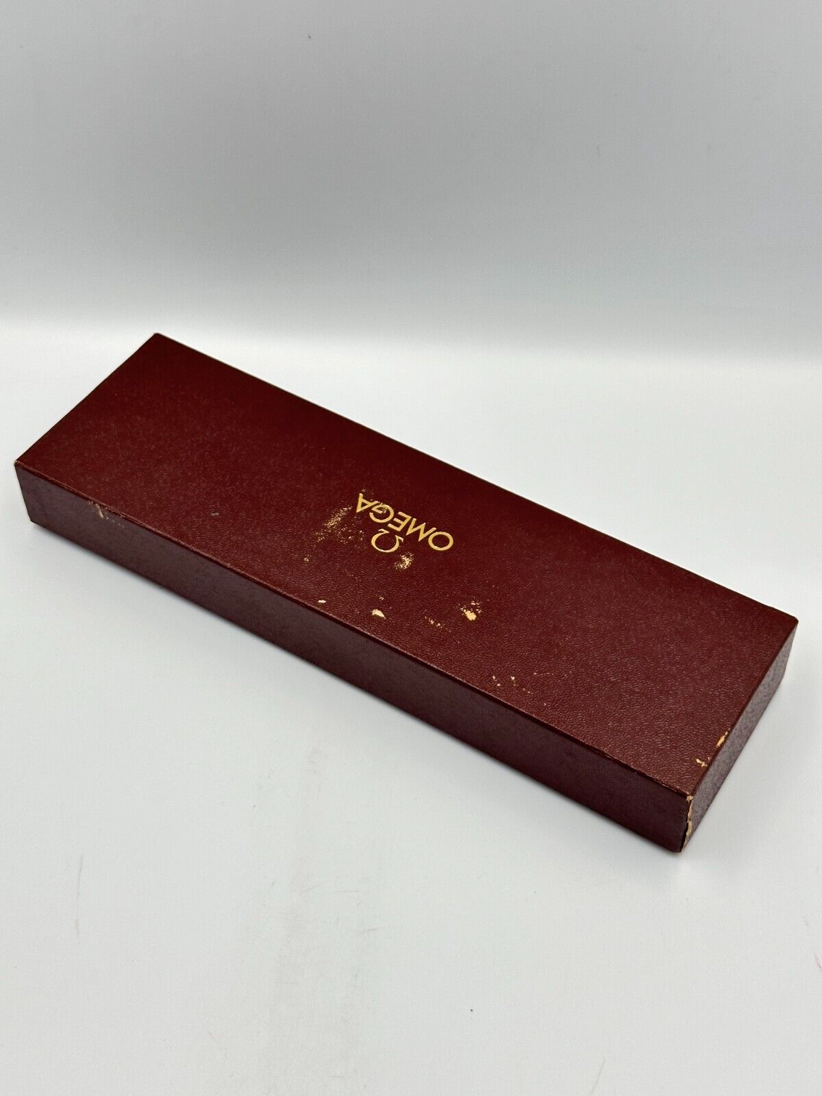 VINTAGE GENUINE OMEGA Red watch box case wood booklet 240228017eA