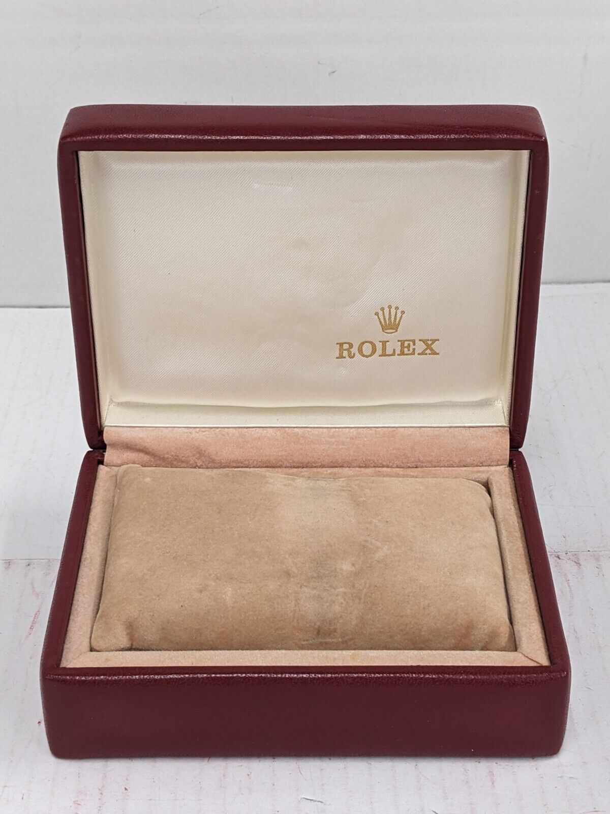 VINTAGE GENUINE ROLEX red watch box case 14.00.01 wood leather 231002005yS