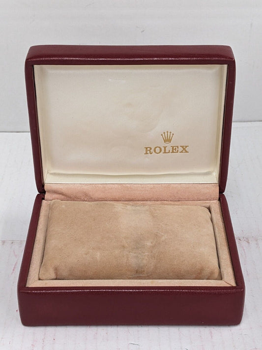 VINTAGE GENUINE ROLEX red watch box case 14.00.01 wood leather 231002005yS