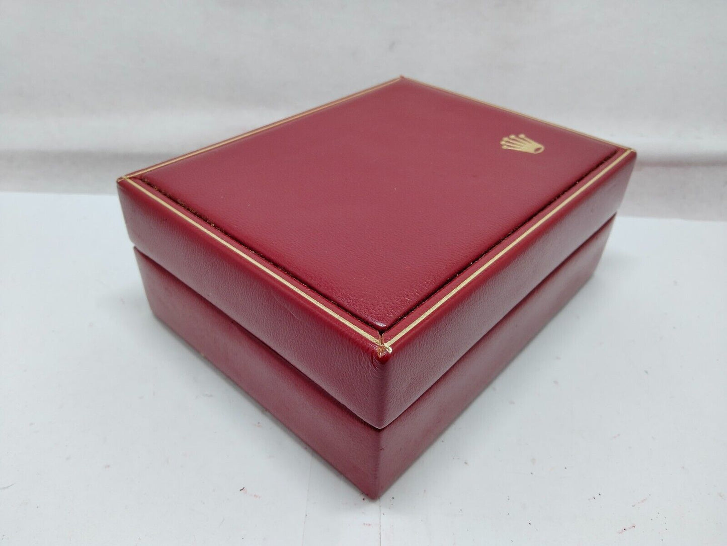 VINTAGE GENUINE ROLEX watch box case red 14.00.02 wood leather 230921008y6S