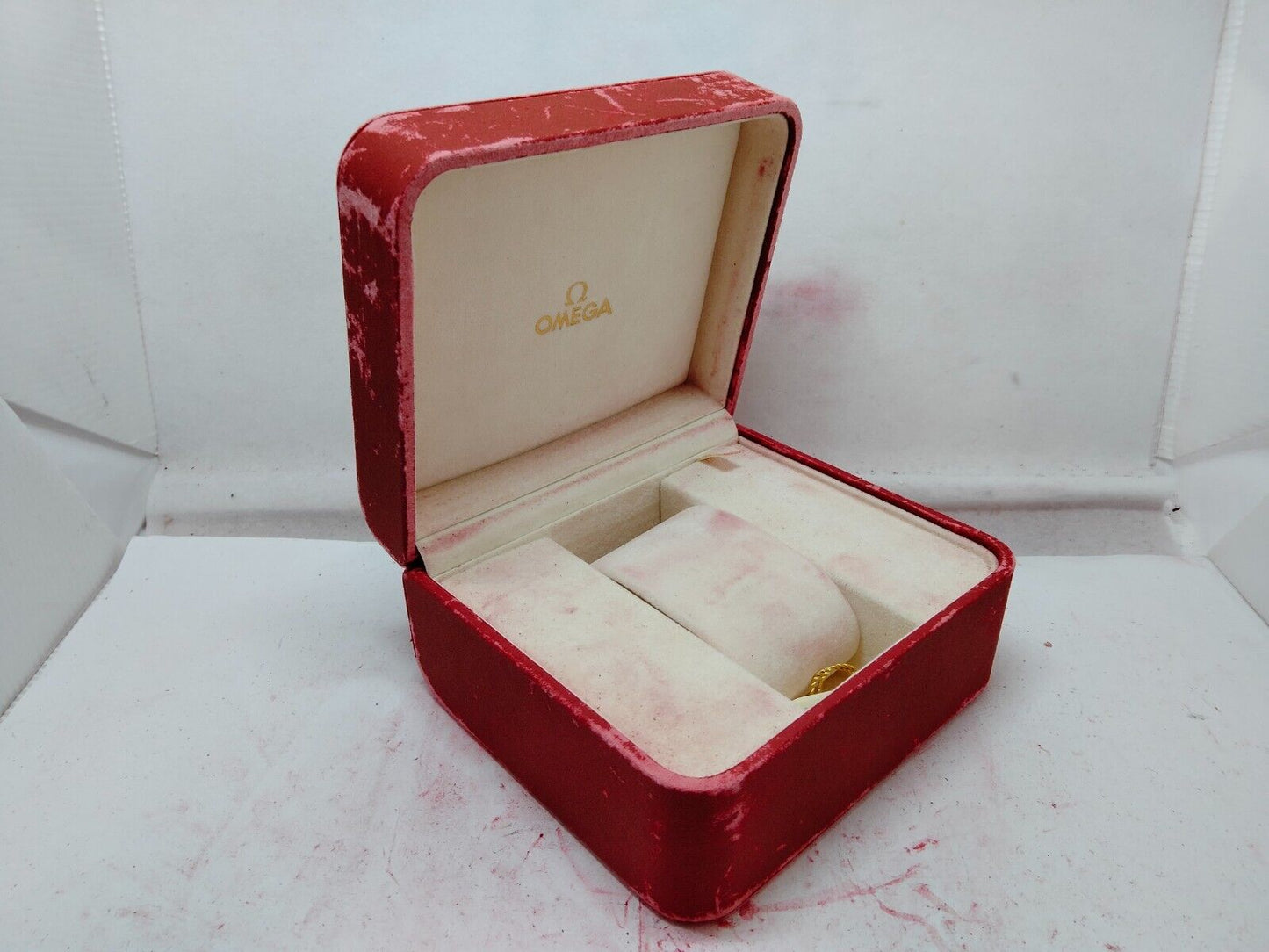 VINTAGE GENUINE OMEGA Seamaster Speedmaster watch box case Red tag 230922009yS