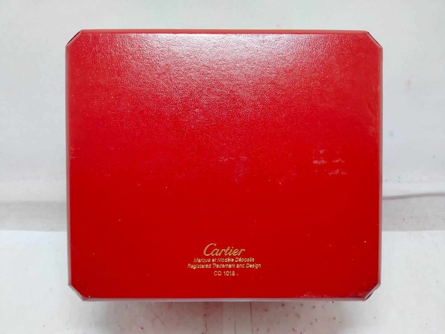 VINTAGE GENUINE CARTIER watch box case CO 1018 wood leather red 230921007y2S