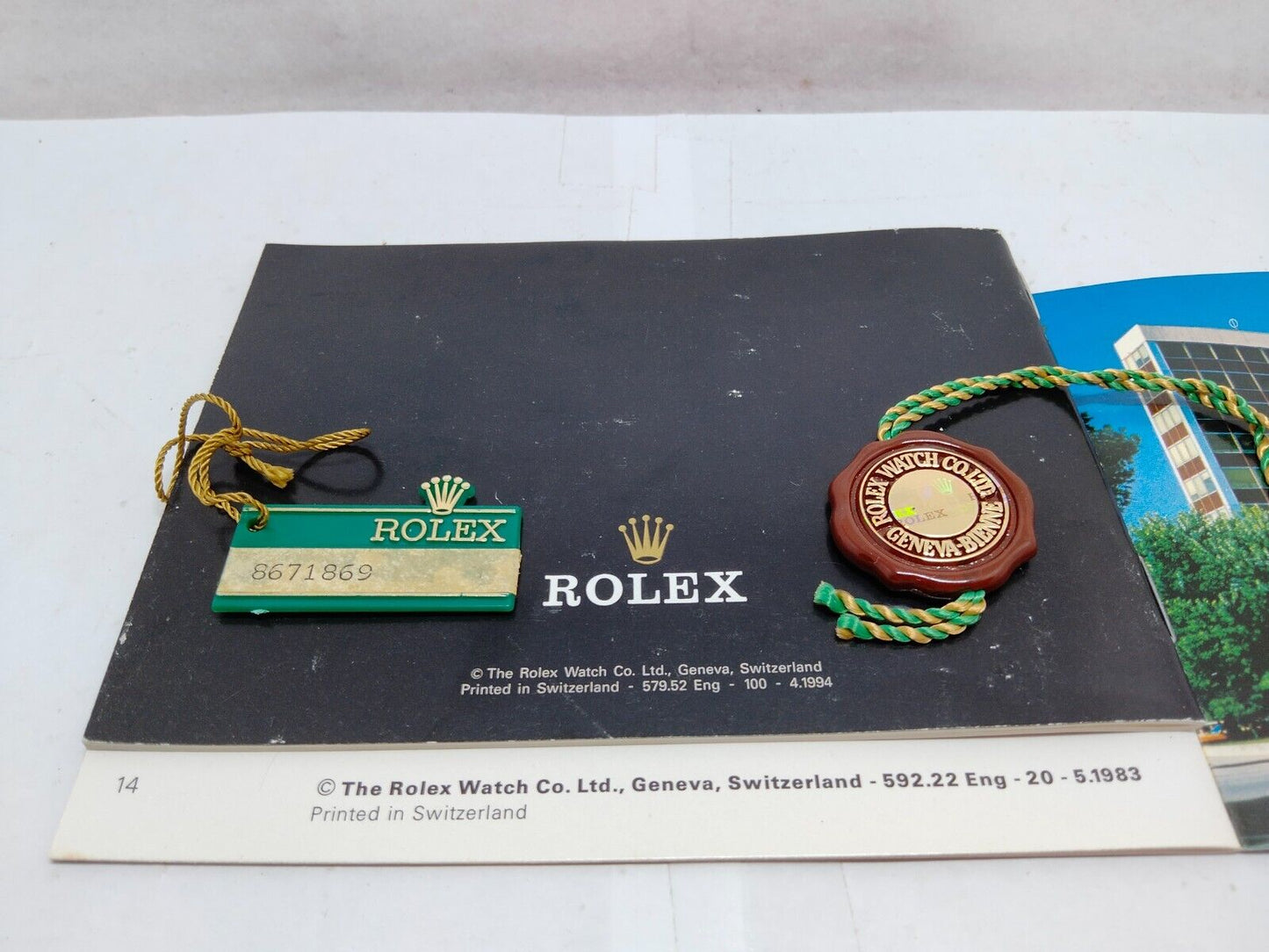 VINTAGE GENUINE ROLEX 18248 Day-Date watch box case Booklet tag 230604007yS