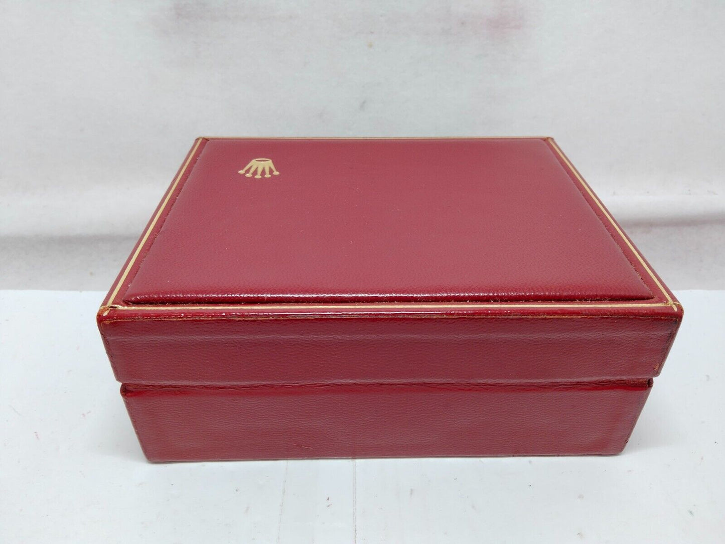 VINTAGE GENUINE ROLEX watch box case red 14.00.02 wood leather 230921008y6S