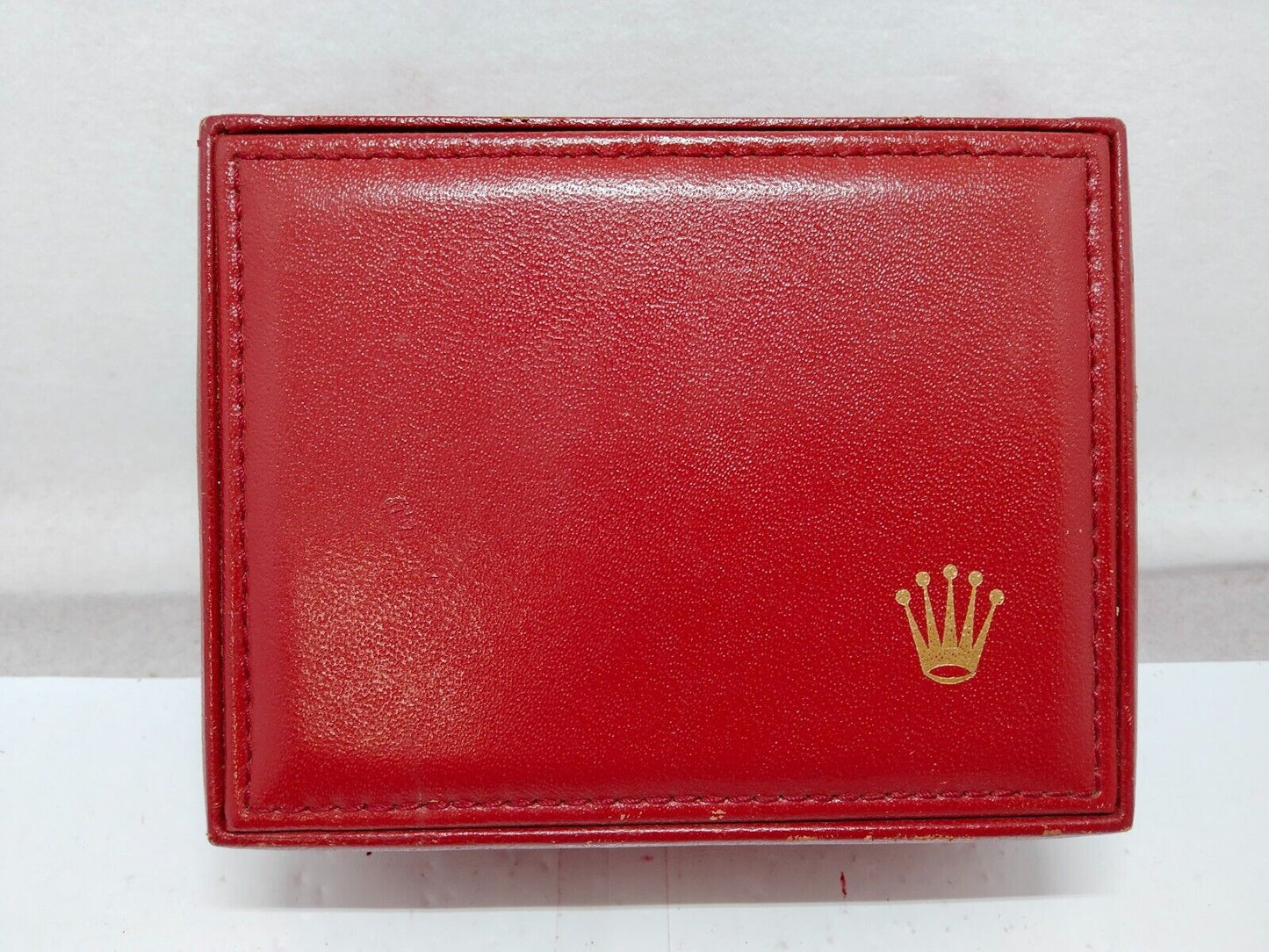 VINTAGE GENUINE ROLEX scatola per orologio rossa 14.00.71 legno senza...