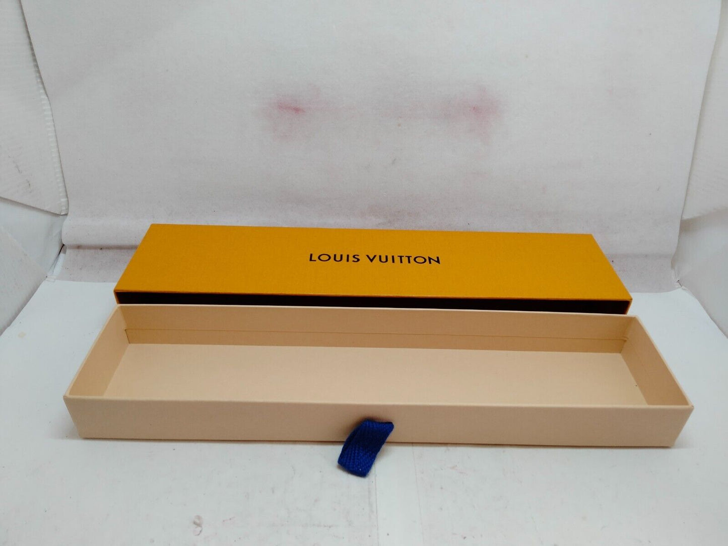 VINTAGE GENUINE LOUIS VUITTON Dark nay blue case orange leather 231101001y3S