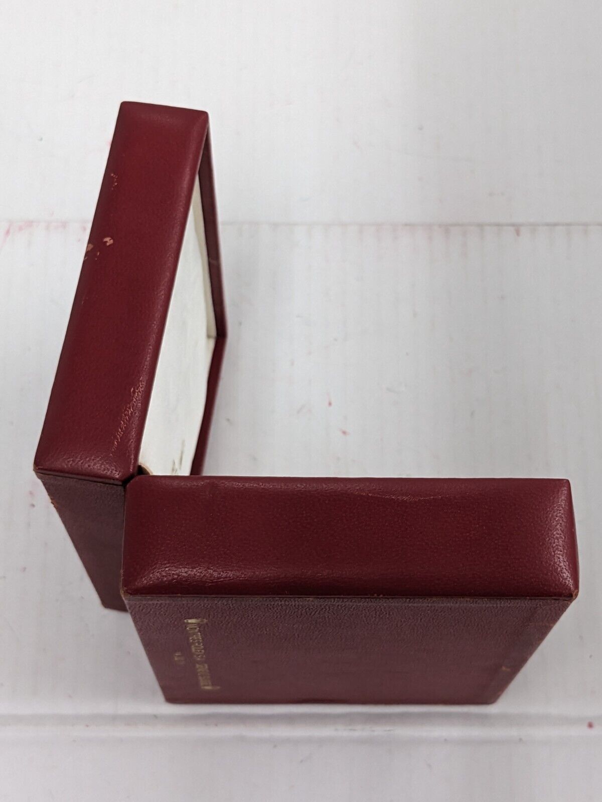 VINTAGE GENUINE ROLEX Red watch box case 14.00.71 wood leather 230913002yS